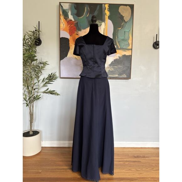 VTG Bill Levkoff Whimsigoth 2 Piece Set Skirt Cropped Top Navy Vamp Fairy Sz 6 - Picture 3 of 14